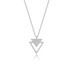 Silver Trine Pendant with Link Chain