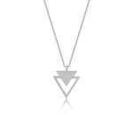 Silver Trine Pendant with Link Chain