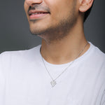 Silver Trine Pendant with Link Chain