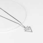 Silver Trine Pendant with Link Chain