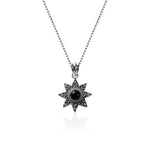 Oxidised Silver Star Pendant with Box Chain