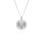 Oxidised Silver Mesh Pendant with Box Chain