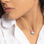 Oxidised Silver Tribal Crecsent Necklace