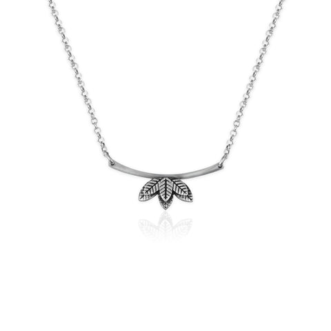 Oxidised Silver Adorable Leaf Necklace