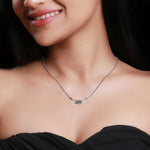 Oxidised Silver Adorable Leaf Necklace