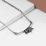 Oxidised Silver Adorable Leaf Necklace