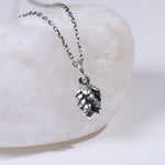Oxidised Silver Pinecone Pendant with Box Chain
