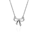 Oxidised Silver Bow Necklace