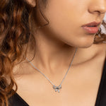 Oxidised Silver Bow Necklace