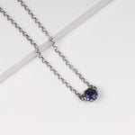 Oxidised Silver Simply Blue Necklace