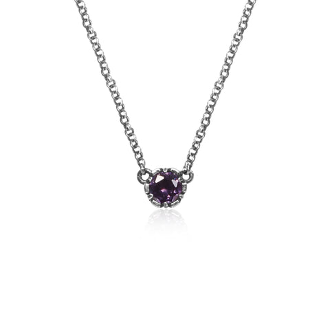 Oxidised Silver Simply Lavender Necklace