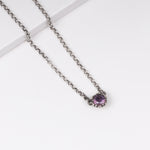 Oxidised Silver Simply Lavender Necklace