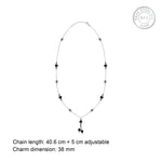 Silver Minimal Bead Tassel Necklace