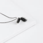 Oxidised Silver Seashell Box Pendant with Box Chain