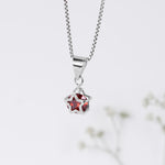 Oxidised Silver January Star Pendant With Box Chain