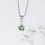 Oxidised Silver May Star Pendant With Box Chain