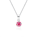 Oxidised Silver July Star Pendant With Box Chain
