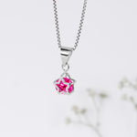 Oxidised Silver July Star Pendant With Box Chain