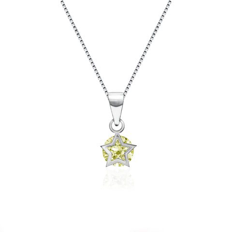 Oxidised Silver August Star Pendant With Box Chain