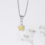 Oxidised Silver November Star Pendant With Box Chain