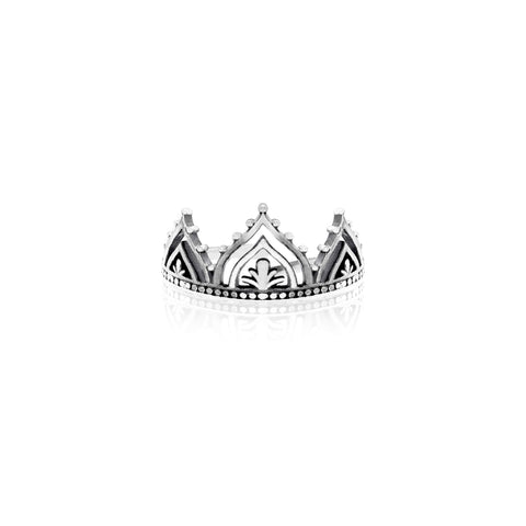 Oxidised Silver Queen's Crown Ring