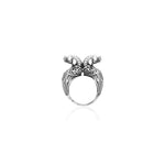 Oxidised Silver Dual Peacock Ring