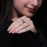 Oxidised Blooming Flower Ring