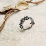 Oxidised Blooming Flower Ring