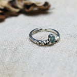 Oxidised Silver Sea Green Ring