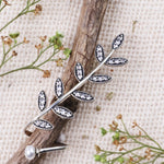 Oxidised Silver Pearl Leaf Ring