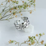 Oxidised Silver Layered Fish Ring