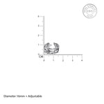 Oxidised Silver Layered Fish Ring