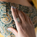 Oxidised Silver Sun Moon Ring
