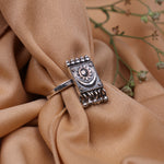 Oxidised Silver Sun Moon Ring