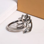Oxidised Silver Lotus Ring