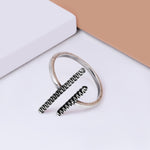 Oxidised Silver Parallel Bar Ring