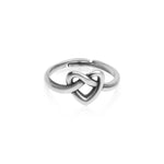 Oxidised Silver Knotted Heart Ring