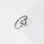 Oxidised Silver Knotted Heart Ring