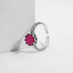 Oxidised Silver Pop Pink Ring