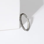 Oxidised Silver Minimal Stone Ring