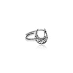 Oxidized Silver Crescent Ring