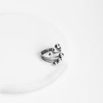 Oxidised Silver Beads Statement Ring