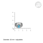 Oxidised Silver Aquamarine Ring