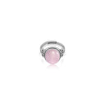 Oxidised Silver Pink Chalcedony Ring