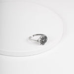 Oxidized Silver Compass Ring