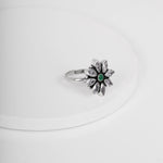 Oxidized Silver Phool Ring