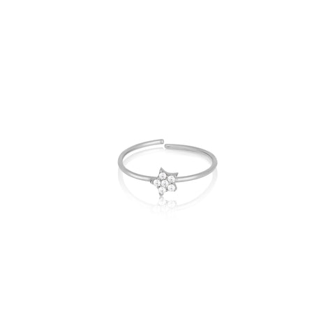 Silver Zircon Constellation Ring