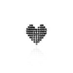 Oxidised Silver Studded Heart Ring