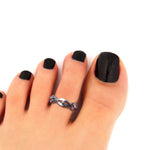 Oxidised Silver Woven Toe Ring