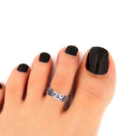 Oxidised Silver Lace Toe Ring